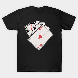 Traditional Tattoo Four Aces Playing Card Game T-Shirt